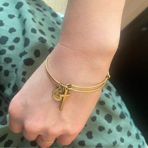 Alex and ani gold cross bangle